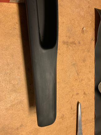 This is after light sanding with 320.  If you don't, the scratches will show through the vinyl.