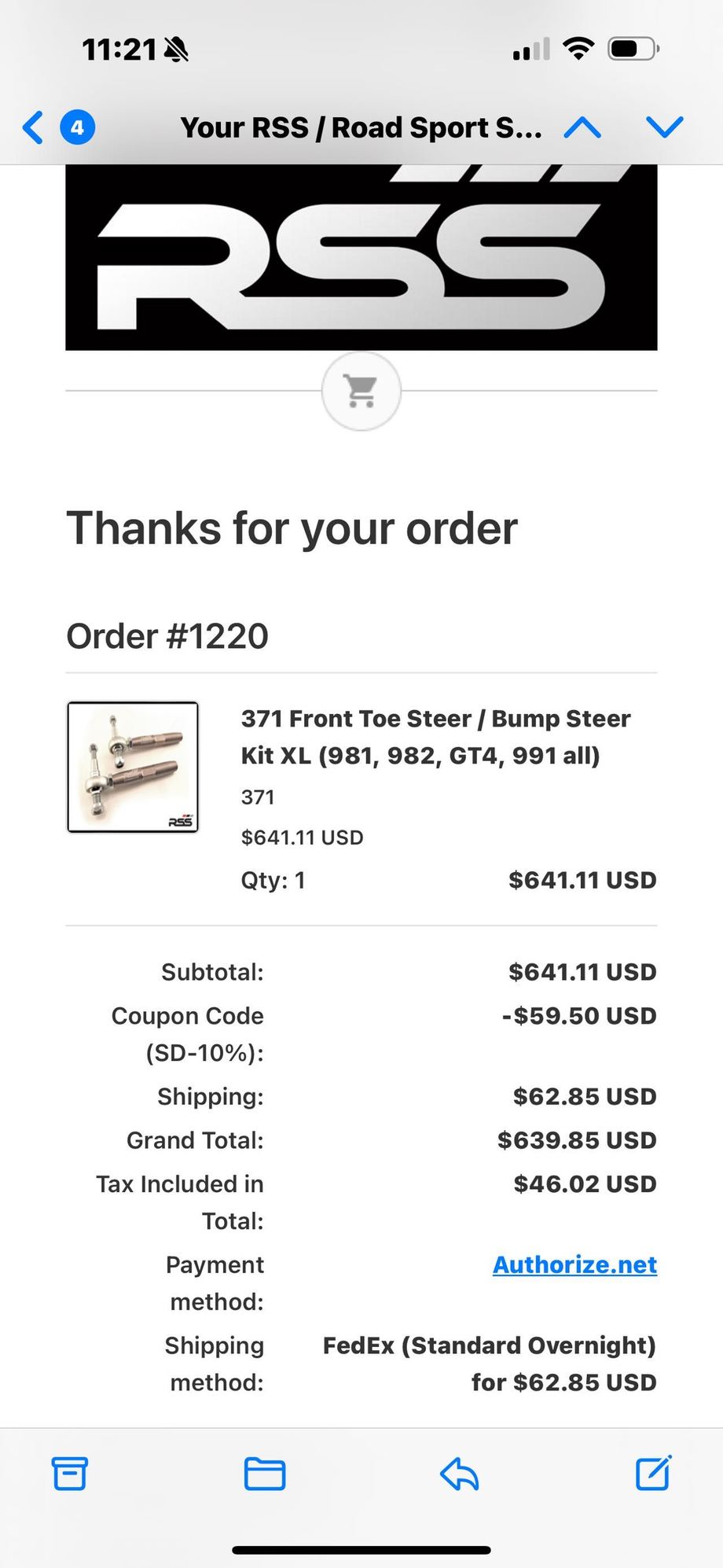 Steering/Suspension - RSS Front bump steer, rear suspension kit for 718 GT4/Spyder/GTS 4.0 - Used - 2020 to 2024 Porsche 718 - Lake Forest, CA 90631, United States