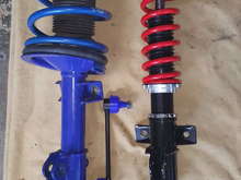 Front Pedder's Coil-Over compared to Roush Stage 2 strut and coil system.  