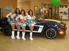 My dealer sent me a pic of the Miami Dolphins cheerleaders posing with my BOSS.