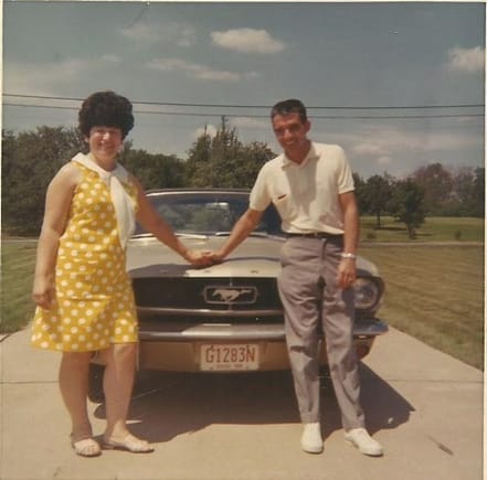 Late Uncle and aunt with his 65 convertible