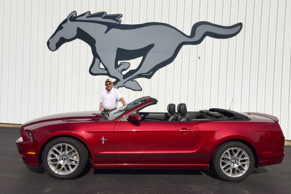 Gale Halderman sketched the first Ford Mustang, and then shepherded his design into production. He's pictured with my 2014.