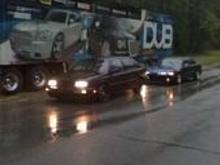 my 97 and my buddy lamar's integra in front of the dub mag truck