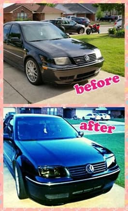 Before and after the headlights were changed