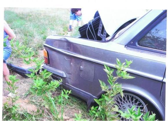 damage from hitting the fence at the end of the highway