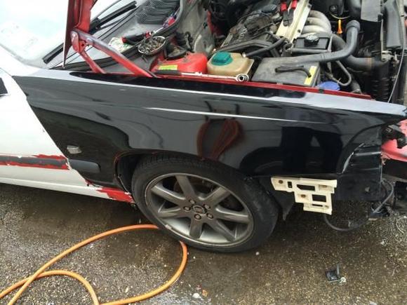 V70 fender on the car, has a slight flare out. Looks aggresive