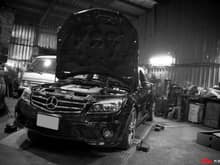Mercedes-Benz W204 C63 ready to install Fi Exhaust