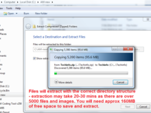 Now extract the files using your zip extraction tool. The sub-directory and file structure will be recreated locally. Might take 20-30 mins as there are lots of files and linked images. 
