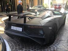 Arab money in Beverly Hills! Here's a stunning Matte Grey Lamborghini Aventador LP 750-4 SV Roadster from Saudi. The interior looks great as well.