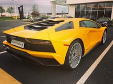 A brand new Lamborghini Aventador S has arrived in Sterling, Virginia. Yellow looks good on this
