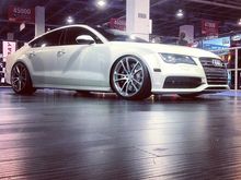 Audi S7 slammed on c882 Forged 21&quot; Matte White / Machined