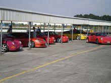 The old and the new Porsches at the track even