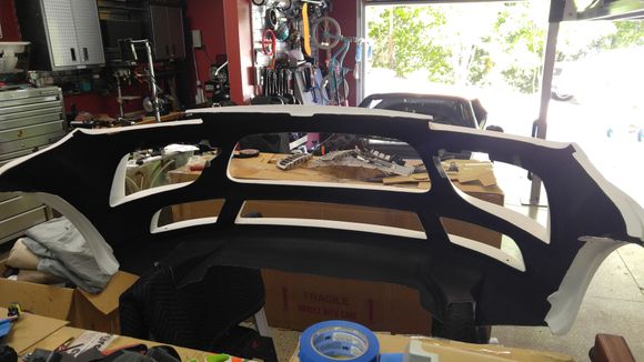 Undercoating applied and masking removed