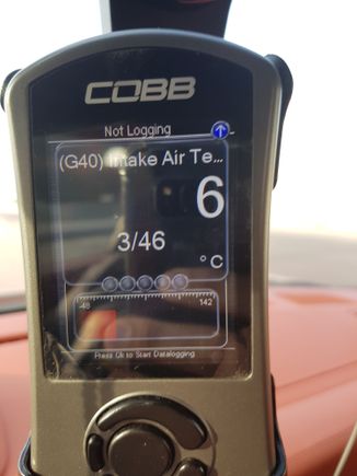 It was 22deg C  outside. 
Lowest wad 3deg C as you can see.


With seconds of meth spray the IAT temp dropped from 46deg C to 6deg C.


You can make the meth inject more and earlier for your drag runs. Just find a tuner who knows how to use it... and a system that has fail safe :)