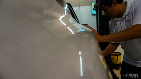 Rear quarter is now protected with XPEL ULTIMATE self-healing paint protection film. ULTIMATE has no orange peel and is optically clear, giving a great shine and protection.