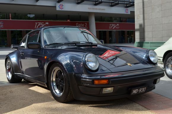 The 1987 Porsche 930. "50th Anniversary of the 911" official display at the Melbourne Cricket Ground.