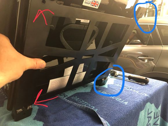 Note the 4 lowered and squared off areas where it meets the frame (lifts up over carpet, etc). I’m red you see bolts that mate up with slider the way I have them (upside down)?