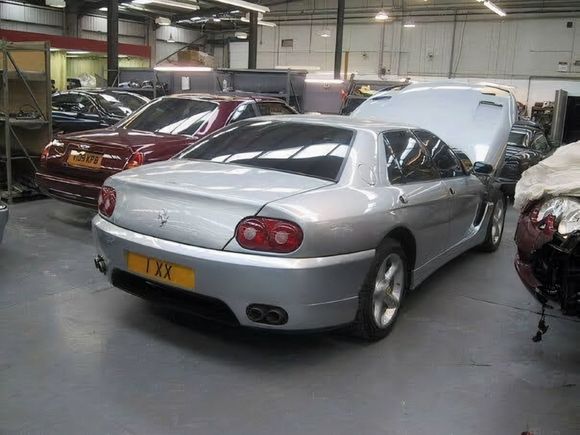 Brunei supercars are a rare special breed. Here's an unusual Ferrari 456 GT based on the Pininfarina Venice Sedan. This unit was formerly owned by the Sultan Of Brunei. This photo was taken back in the early 2000s located somewhere in the United Kingdom. 