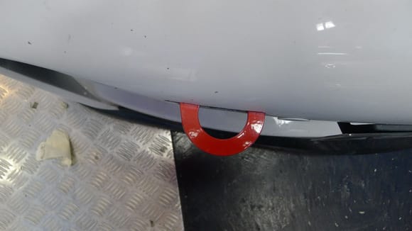 Rennline Retractable tow hook retrofitted to OEM bumper reinforcement and track shortened to accommodate techart bumper.