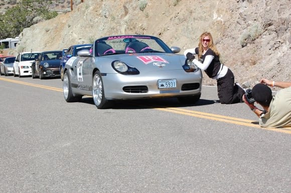 Modeling for Car &amp; Driver Magazine at the Spectre' 341 Challenge/Virginia City Hill climb.