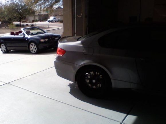 my S4 and my dad's BMW M3 tuned by Vorsteiner (which he sold and bought the black R8)