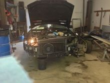 Front bumper cover removed.