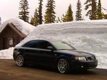 Snow level in April on the summit of Mt. Hoo Doo ski area.