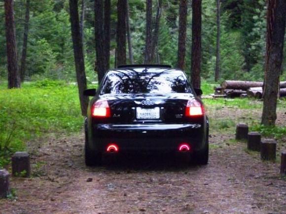 Parking LED lights by the exhausts