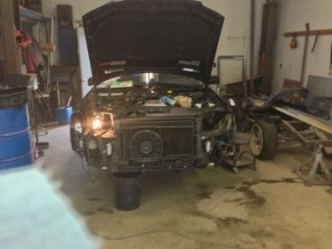 Front bumper cover removed.