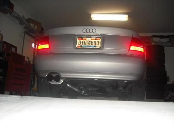 New exhaust piping.