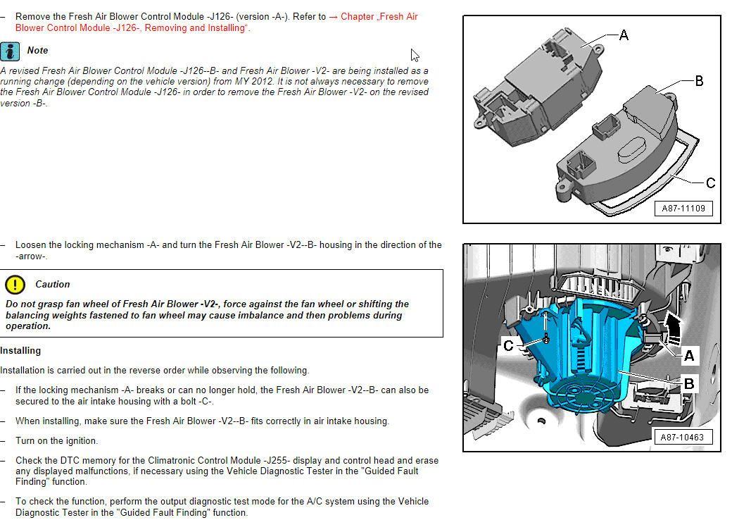 Blower Motor squealing, questions on replacement AudiWorld Forums
