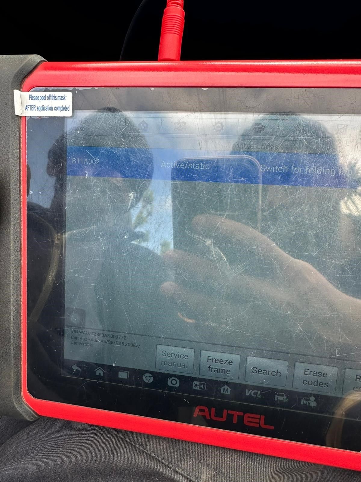 Audi A5 Convertible, car won't start and rear parking brake locked and