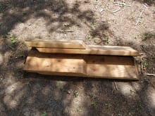 I made these out of an 8' 2x8, so my ramps wouldn't scrape on my '06 A6 front bumper. They're 30" long & allow my car to raise up gradually.
