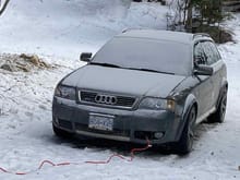 With temps close to 0*F, plugging in the block and battery heaters keeps my 2002 MTM Allroad ready to go!