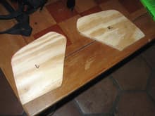Wood panels cut from dash speaker grills.