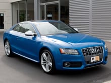 Pictures of when the S5 finally arrived at the dealer.

One of the best views of the S5. I Just LOVE the color.