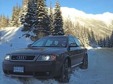 Breaking in Nokian Bear Claw studded winter tires on road to Lilloet, BC.