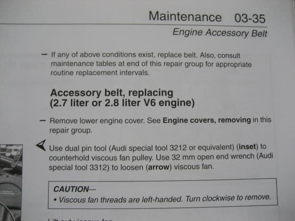 Bentley Manual Accessory belt routing V6 30v