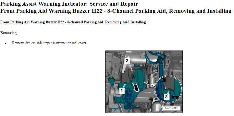 2010 Q7 - Front Parking Aid Warning Buzzer - AudiWorld Forums