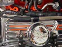 No AN fitting on the stainless steal EVAP Vent line that goes to the charcoal canister.  A barbed brass T fitting was used to a piece of fuel hose to the nylon line.