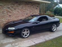 My old rims and tires oem C6 Corvette wheels 18x8.5'' and 19x10'' with a 1.25'' spacer in the rear