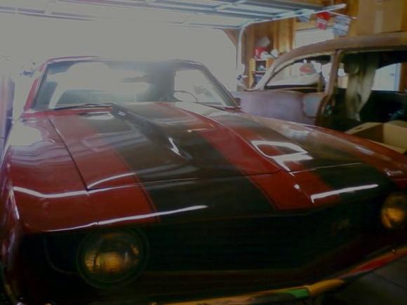 The '69 with my other '56 on the other side of the garage. It's a complete Bel Air 2 door sedan. I might start it when the '57 is finished, or sell it for another project.