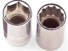 6 point socket (on left) vs. 12 point socket (on right)