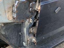 This is the mount for the “A” pillar support. I didn’t want a cross bar blocking my view, restricting access to the windshield and wipers, and the air intake for the heater intake. This is fully welded to the strongest part of the firewall/“A” pillar. 