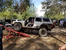 Didn't do any worse though either considering my tires are much bigger than last year. My adjustable height ext shackles were at the max height, so that helped. Uptravel is a little limited on the rear with the bigger tires. Front is bumpstopped perfectly though.