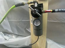 This is how I setup the regulator with 1/2” hose direct from 3/4 filter and compressor with legacy high flow 3/8 fittings. After compressor upgrade the water was minimal at this filter. 