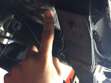 Not the best photo but that is the pocket and I am pointing at where I drilled my pilot hole.