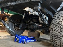 Removed the bumper, hitch and fuel tank to start the shackle bracket install