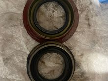 Pinion seal different size. New one(red) is bigger 