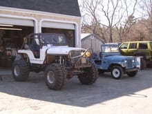 Monster CJ5, one of 4 Cherokees in background.